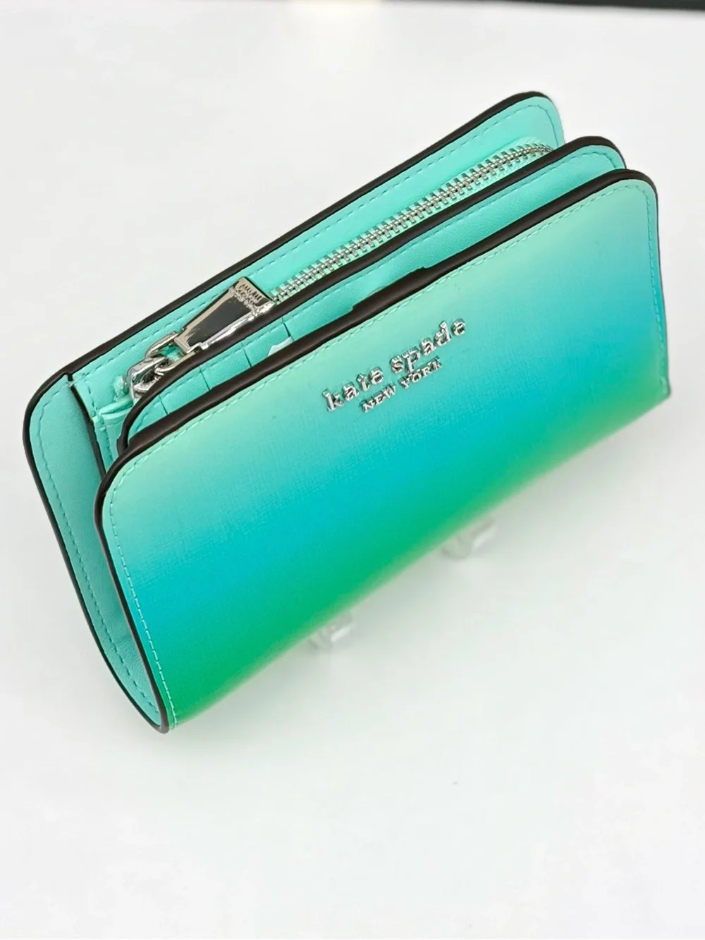Kate Spade Morgan Ombré Compact Wallet in Mint Liqueur Multi Green